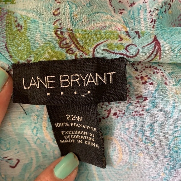 Lane Bryant Plus Size Floral Print Sequinned Blouse Size 22W - Picture 6 of 11